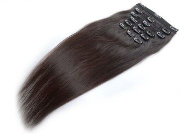 ประเทศจีน Strong Weft Virgin Human Hair Clip ในส่วนขยายของ Full Cuticles ไม่ติด ผู้ผลิต